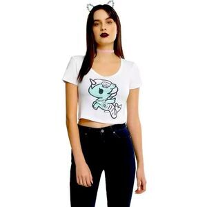 Tokidoki Mermicorno Crop T Shirt Size XL White Kawaii
